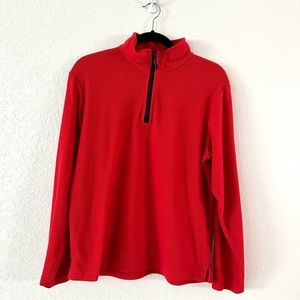 Apple Logo Red Fleece Zip Sweater